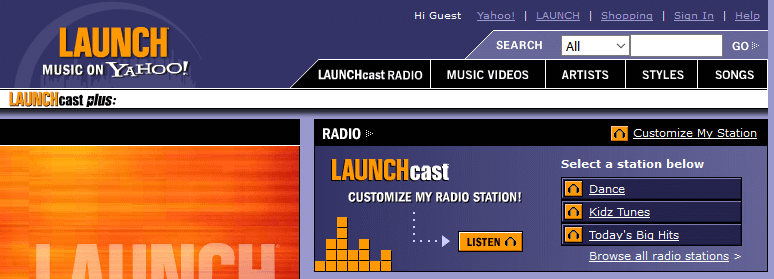 A screenshot of 'Launch on Yahoo!'