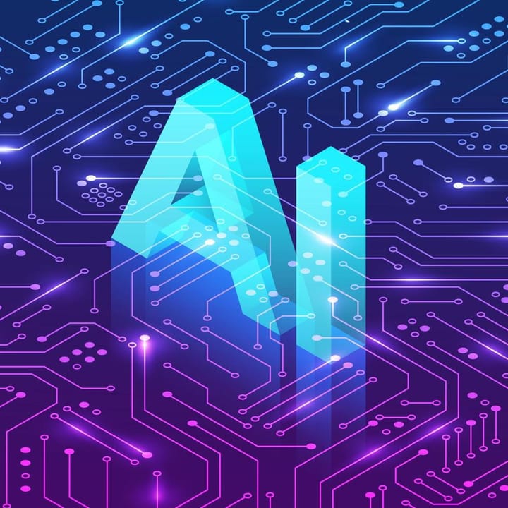 AI text over a circuit board-esque background.